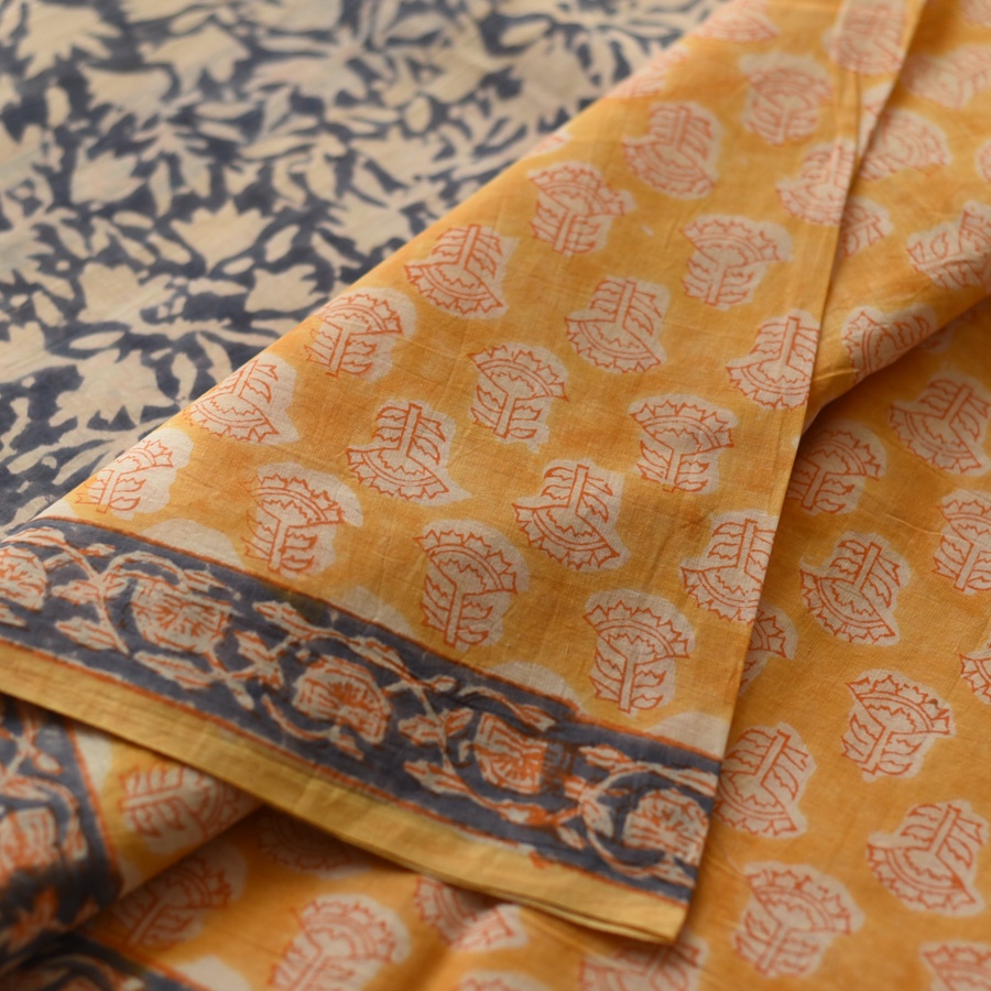 shop Hand Block ~ Bagru Printed Cotton Saree
