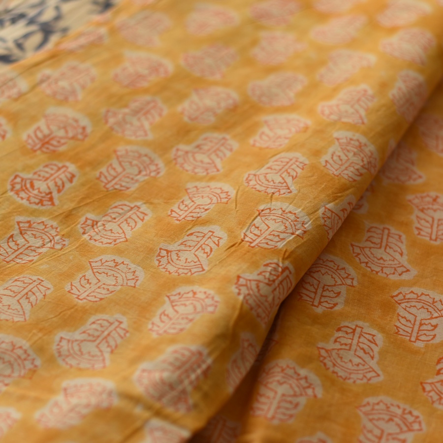 shop Hand Block ~ Bagru Printed Cotton Saree