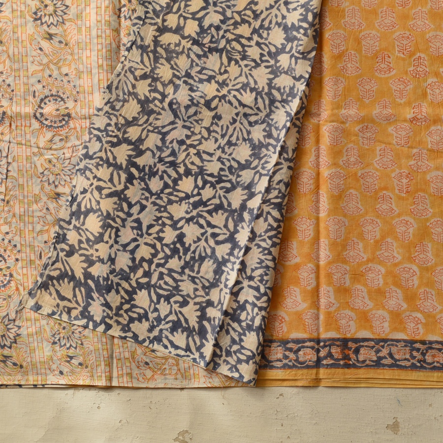 shop Hand Block ~ Bagru Printed Cotton Saree