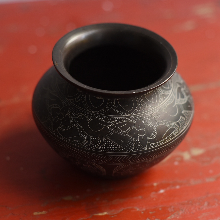 Shop Carving on Brass Lota / Pot 