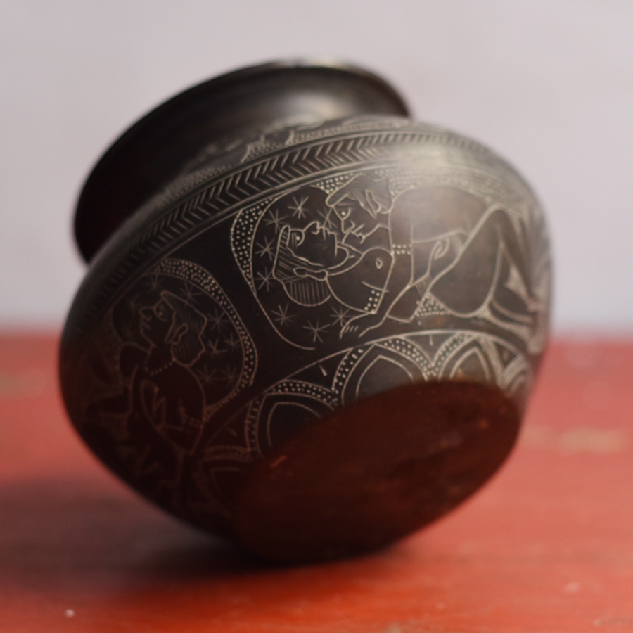 Shop Carving on Brass Lota / Pot 