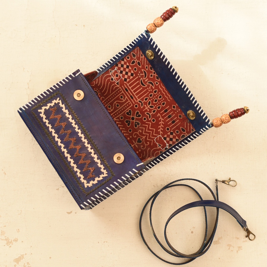 shop Kutchi Embroidery With Leather - Sling Handbag / Purse