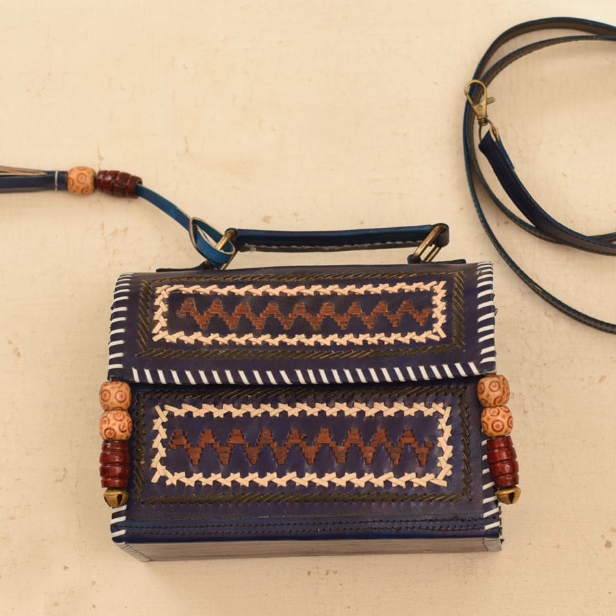 shop Kutchi Embroidery With Leather - Sling Handbag / Purse