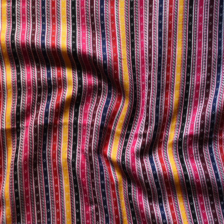 Hand Woven Fabric - Multi Color Stripes