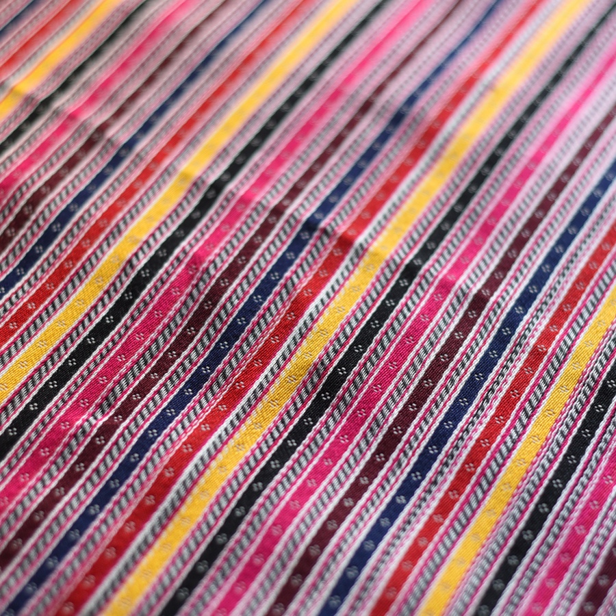 Hand Woven Fabric - Multi Color Stripes