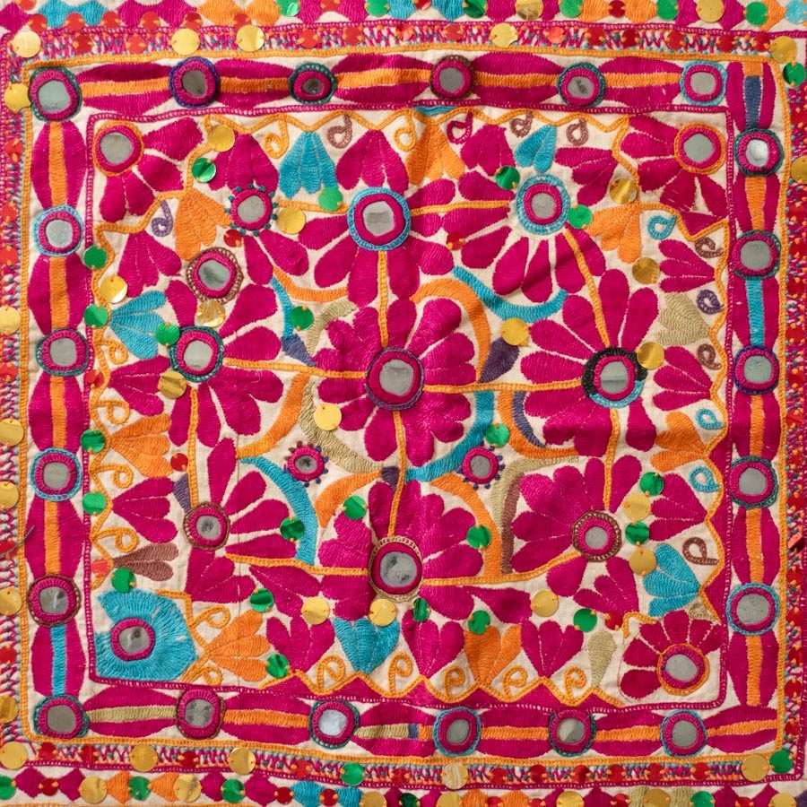 Hand Rabari Embroidery - Kutchi Old Wall Piece / Chakda