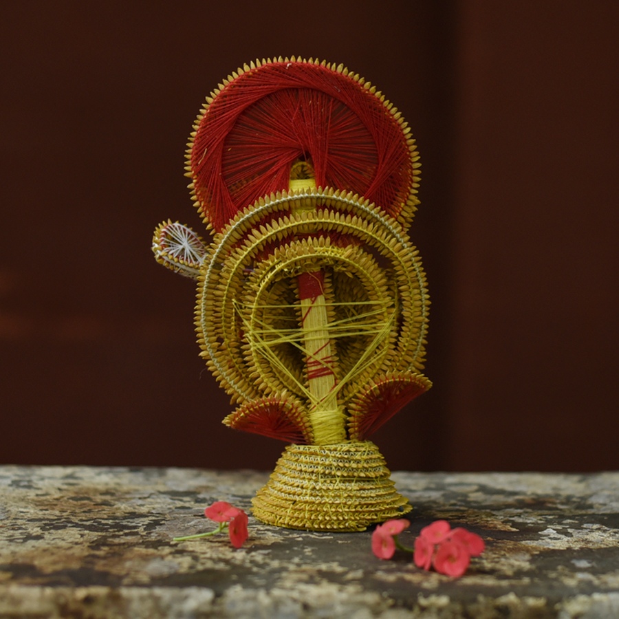 Shop Handmade dhaan murti - Paddy Craft | Saraswati (Red) 
