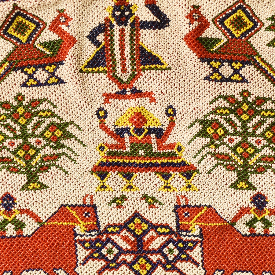 Gujrat Bead Work - Old & Antique Wall Hanging - Shreenathji