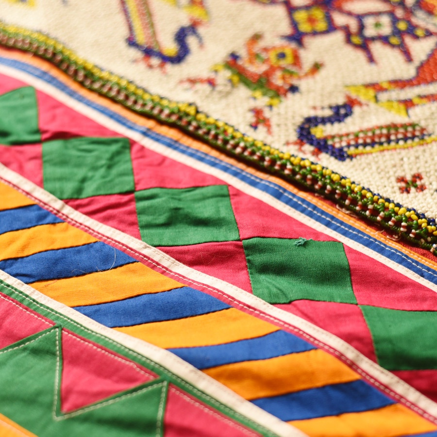 Gujrat Bead Work - Old & Antique Wall Hanging - Shreenathji