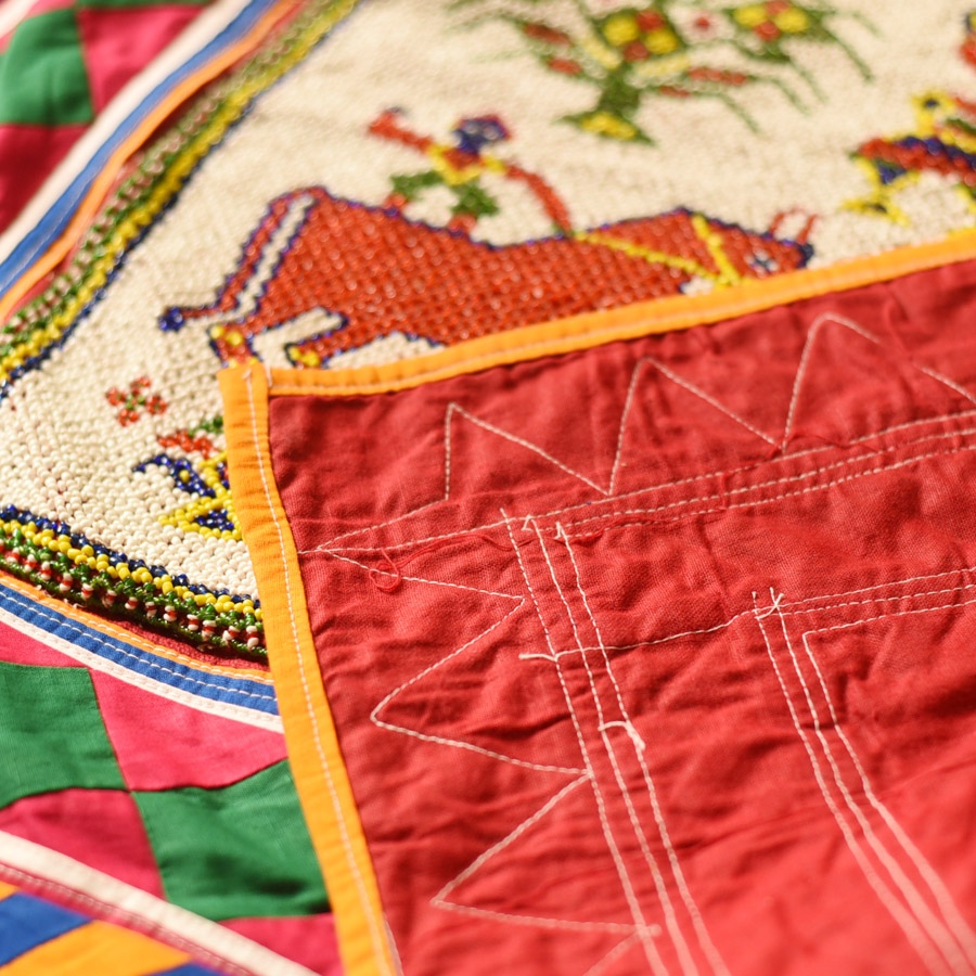 Gujrat Bead Work - Old & Antique Wall Hanging - Shreenathji