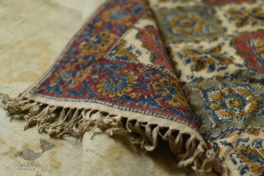 Handwoven Kalamkari Durri - Hand printed