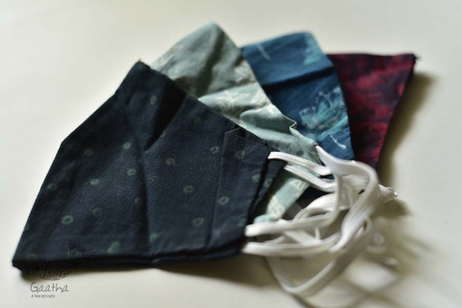 Be safe & stylish ✜ Cotton Layered Mask ( Set of 4 ) ✜ N