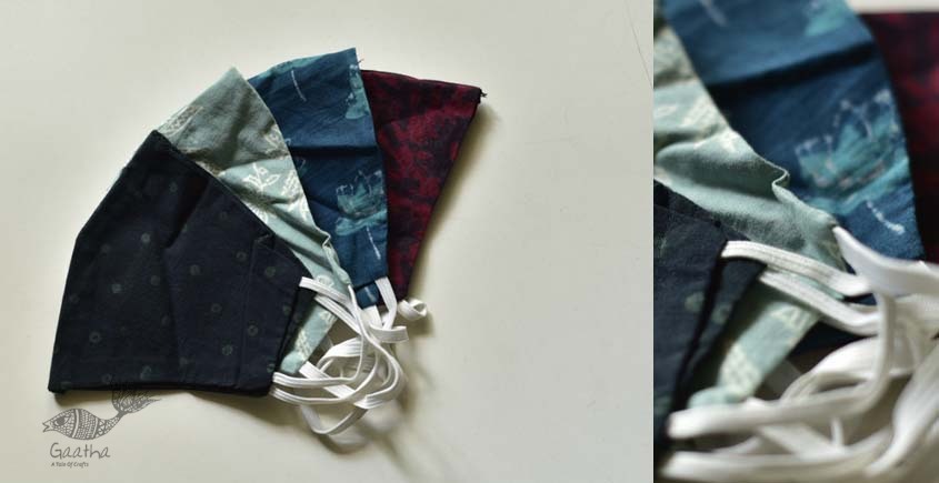 Be safe & stylish ✜ Cotton Layered Mask ( Set of 4 ) ✜ N
