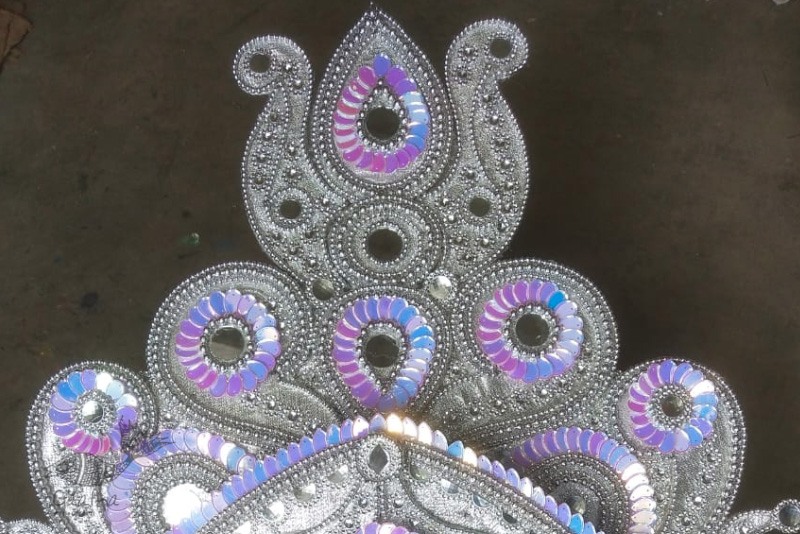 shop handmade chhau mask from bangal - durga silver