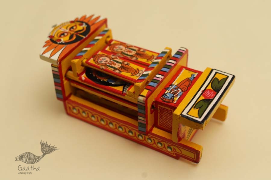 कथनिक ☀ Kaavad ~ A Wooden Shrine (Yellow - 20 cm) ~ 136