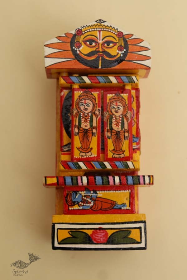 कथनिक ☀ Kaavad ~ A Wooden Shrine (Yellow - 20 cm) ~ 136