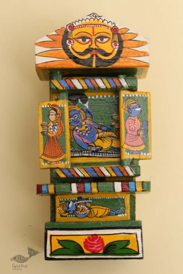 कथनिक ☀ Kaavad ~ A Wooden Shrine (Green - 20 cm) ~ 135