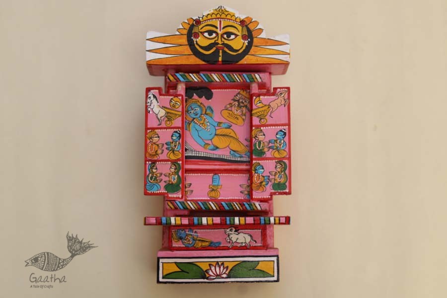 कथनिक ☀ Kaavad a Wooden Shrine ( Pink - 29 cm) ~ 141