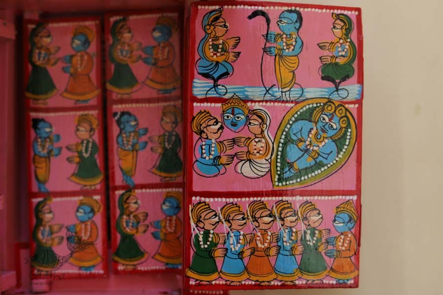 कथनिक ☀ Kaavad a Wooden Shrine ( Pink - 29 cm) ~ 141