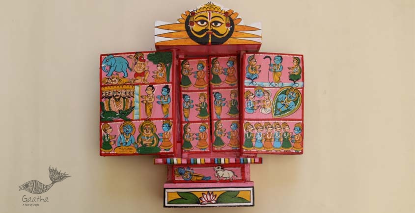 कथनिक ☀ Kaavad a Wooden Shrine ( Pink - 29 cm) ~ 141