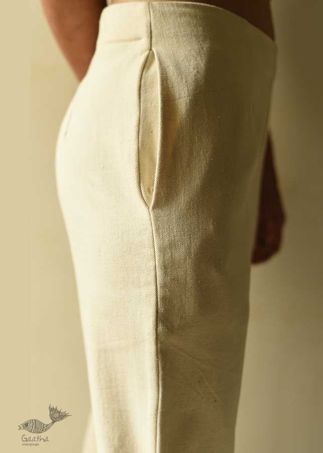 shop Handloom Cotton Designer Girls Off White Trouser 