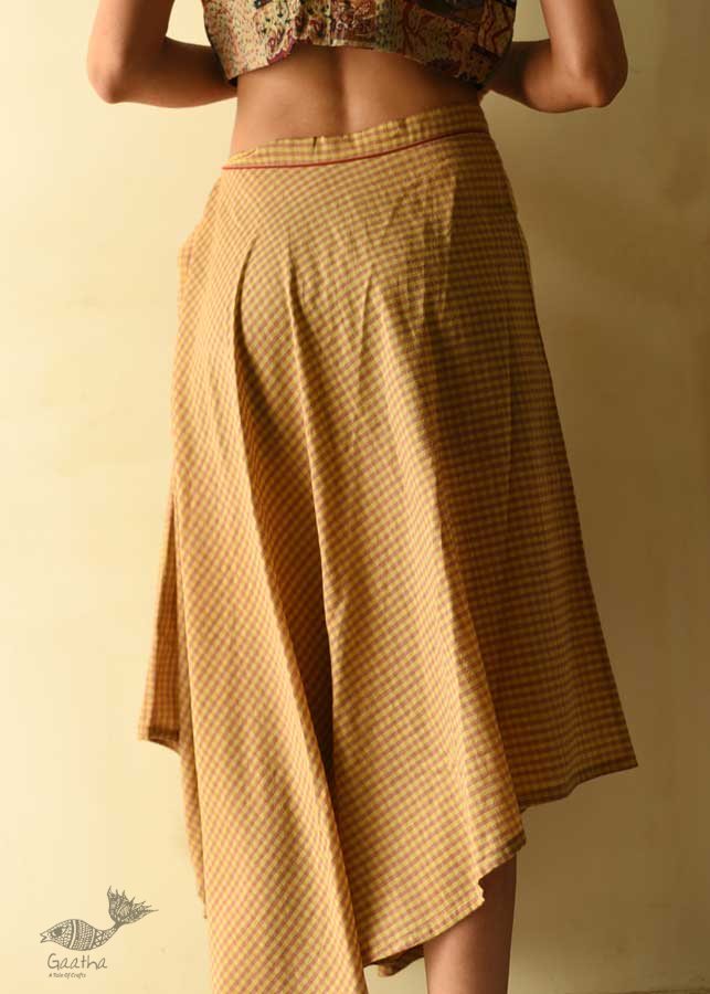 shop Handloom Cotton Designer A-Line checks Skirt