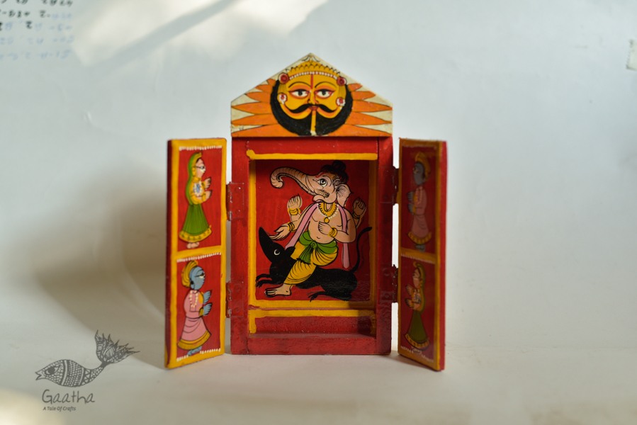 कथनिक ☀ Kaavad a Wooden Shrine - Ganesh &  Mushak { Single piece } ~ 7