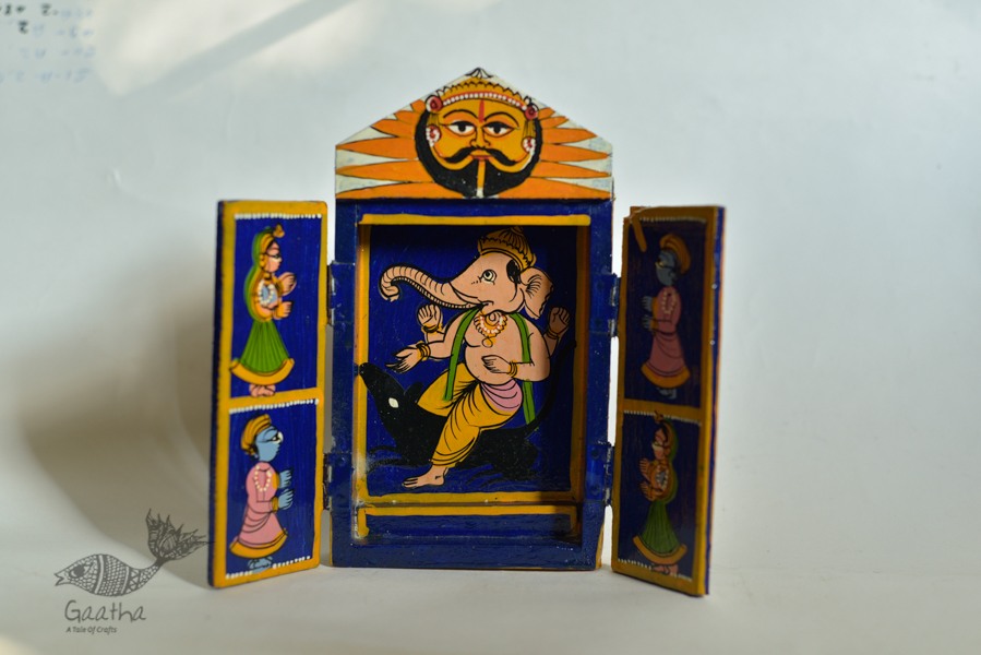 कथनिक ☀ Kaavad a Wooden Shrine - Ganesh &  Mushak { Single piece } ~ 7