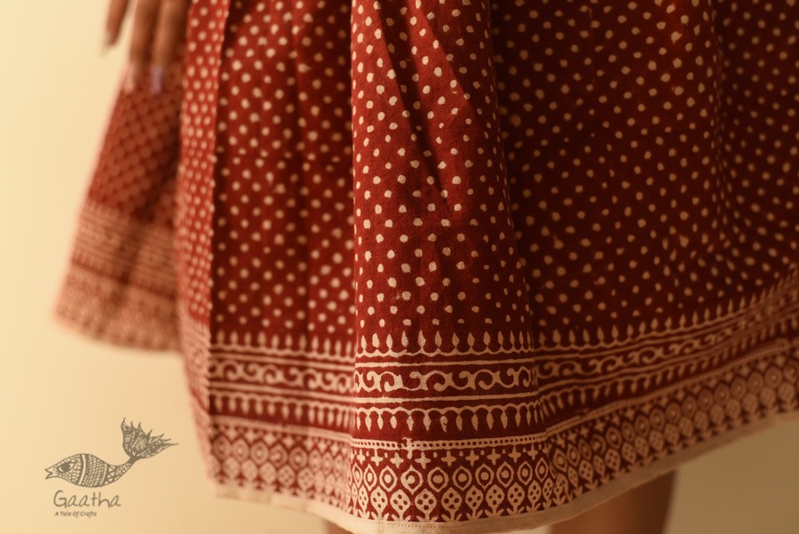 shop Natural Dyed Jawariya Block Printed Short Skirt