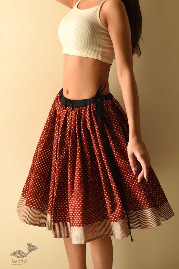 shop Jawariya Block Printed A-Line Long Skirt / Kali Skirt