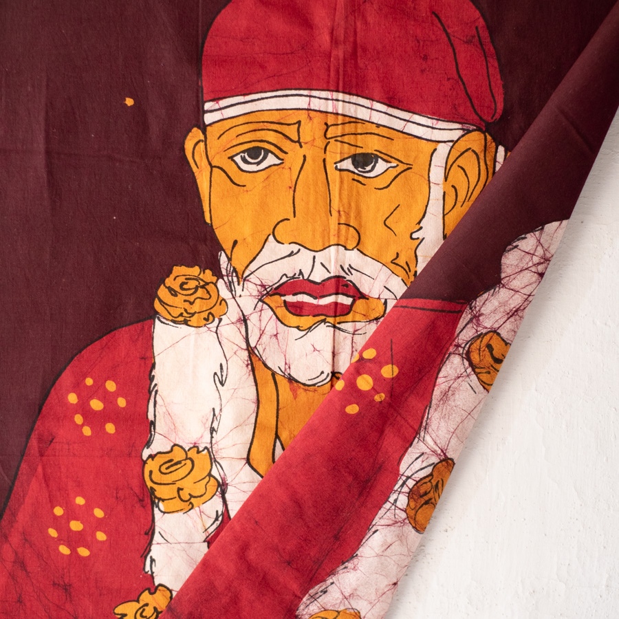 shop handcrafted batik Sai Baba painting