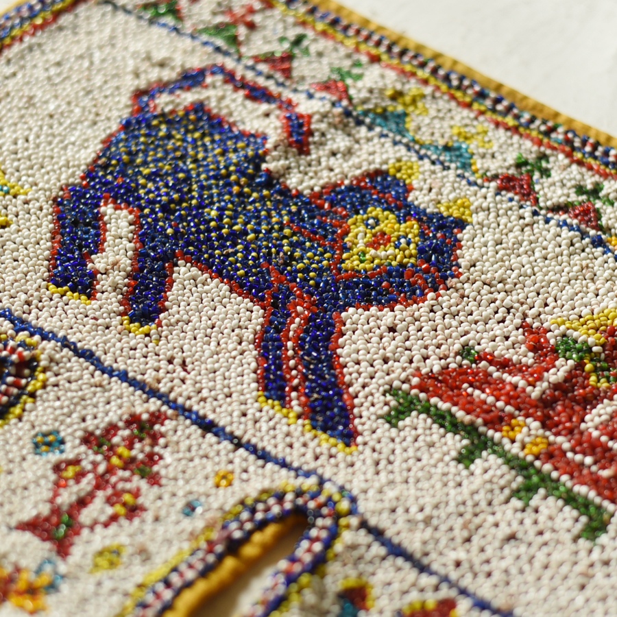 Gujrat Bead Work - Old & Antique Wall Hanging - Lion & Horse Motif