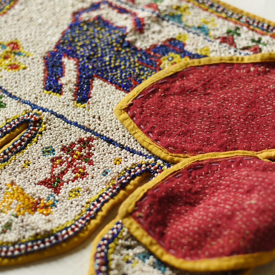 Gujrat Bead Work - Old & Antique Wall Hanging - Lion & Horse Motif