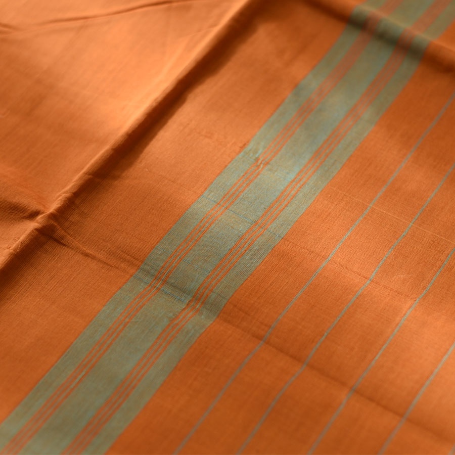 Handwoven cotton saree |orange  from Andhra Pradesh