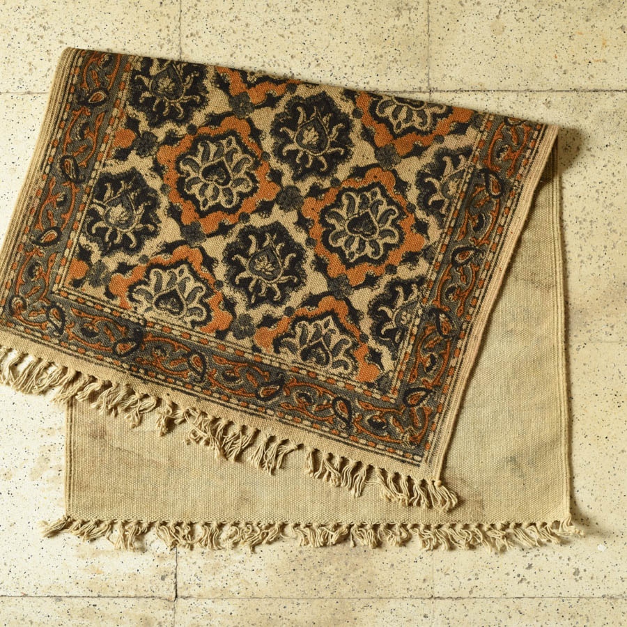 shop Kalamkari Natural Color Dhurrie