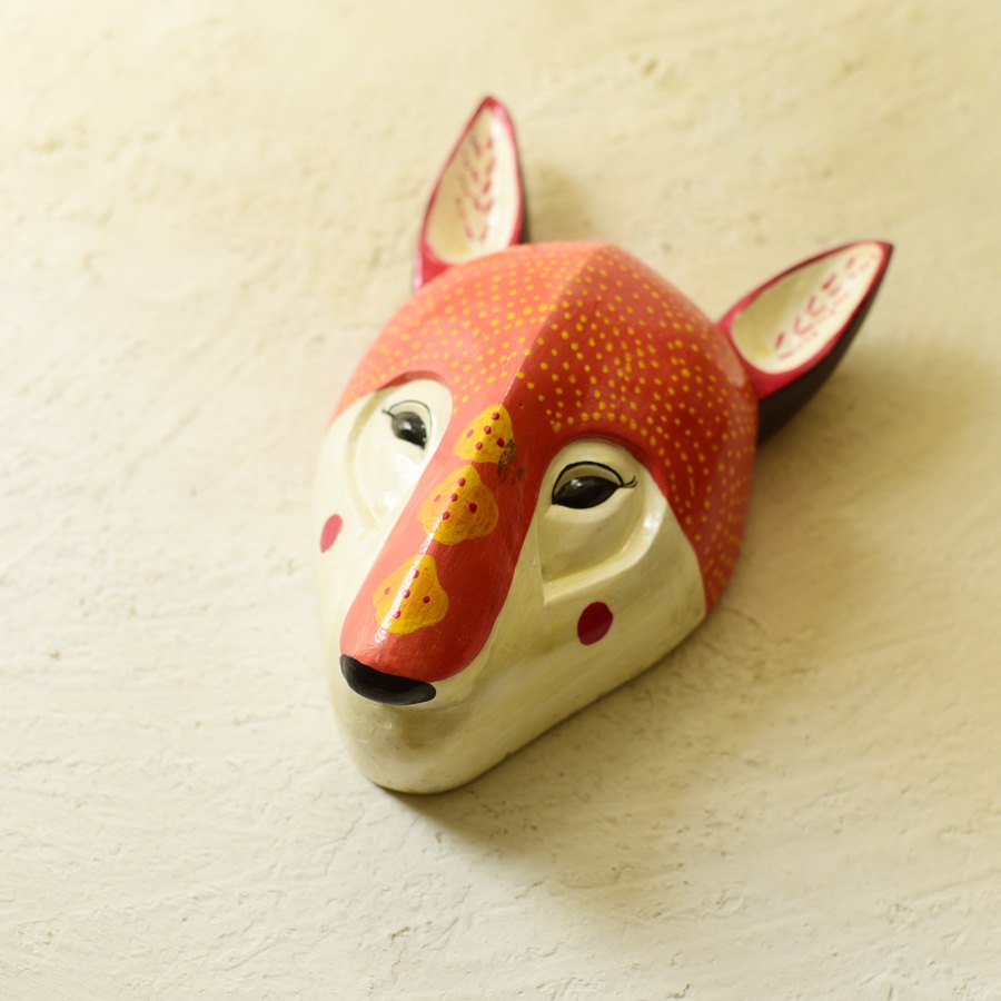 shop Handmade Wooden Hanging Mask - Rabbit