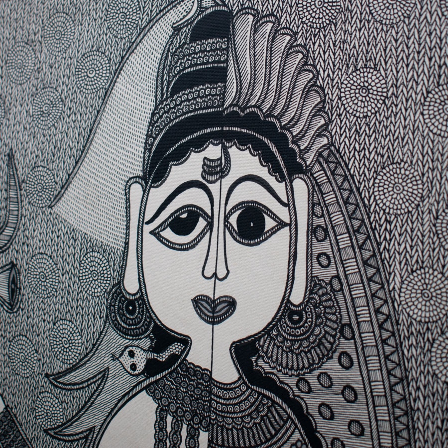 shop Madhubnai Painting-Ardhnageshwar Shiva and Parwati 