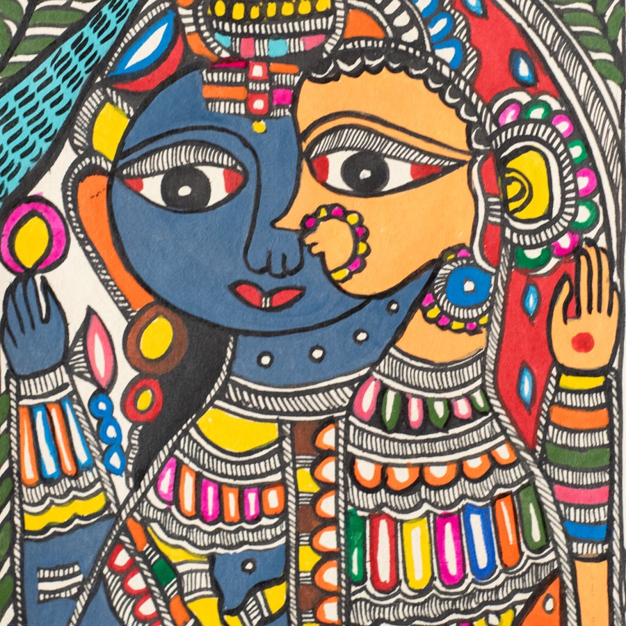 shop Madhubani Painting - Ardhanarishvara
