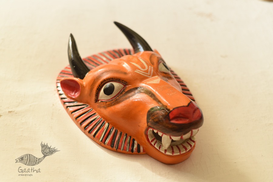 shop handmade wooden mask - Bull 