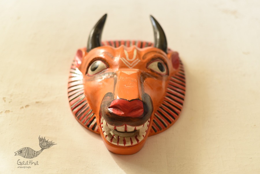 shop handmade wooden mask - Bull 