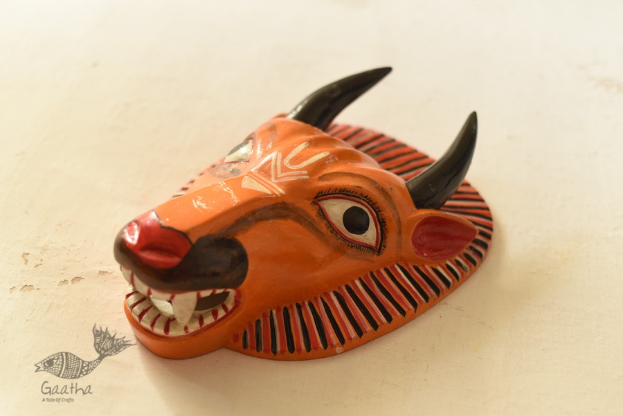 shop handmade wooden mask - Bull 