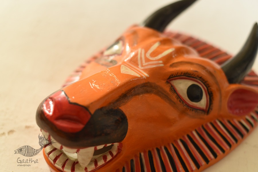 shop handmade wooden mask - Bull 