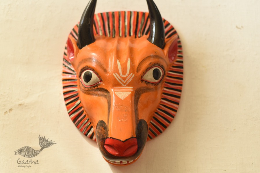 shop handmade wooden mask - Bull 