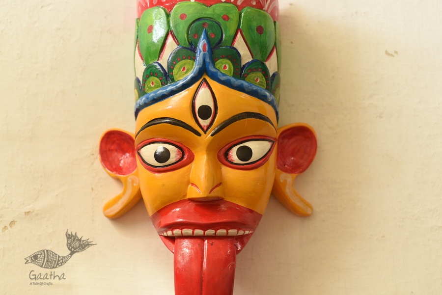 shop handmade wooden mask - Tribal God