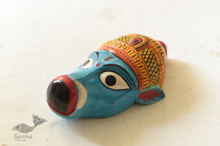 shop handmade wooden mask - Varaha Avatar