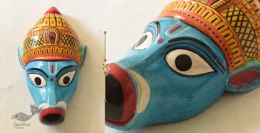 shop handmade wooden mask - Varaha Avatar