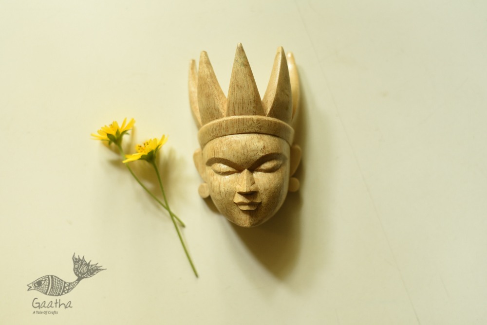 wooden mask from bangal - tribal women