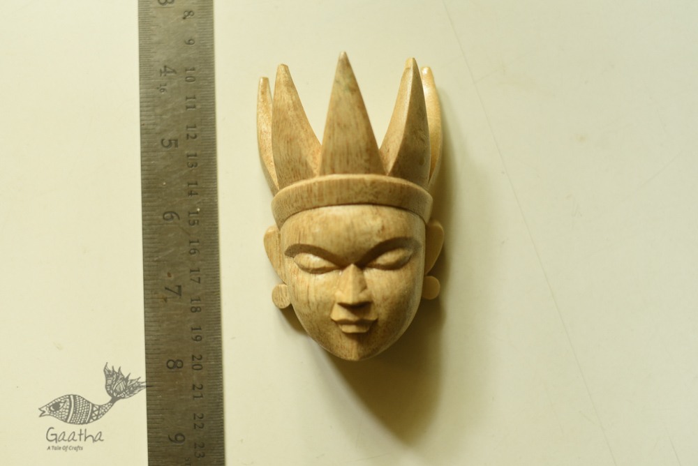 wooden mask from bangal - tribal women