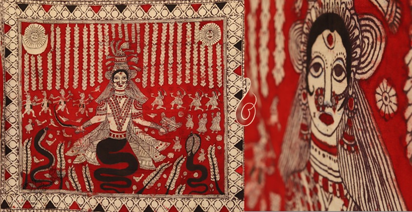 Sacred cloth of the Goddess- Nageshvari Maa ( 60 x 68 )