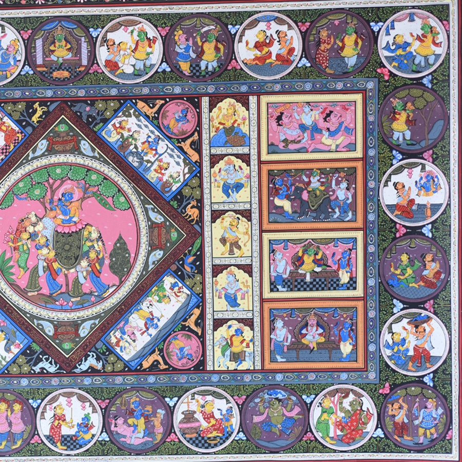 shop Traditional patachitra Painting ~ Krishna & Gopi